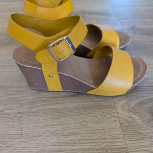 Yellow Wedge Sandals